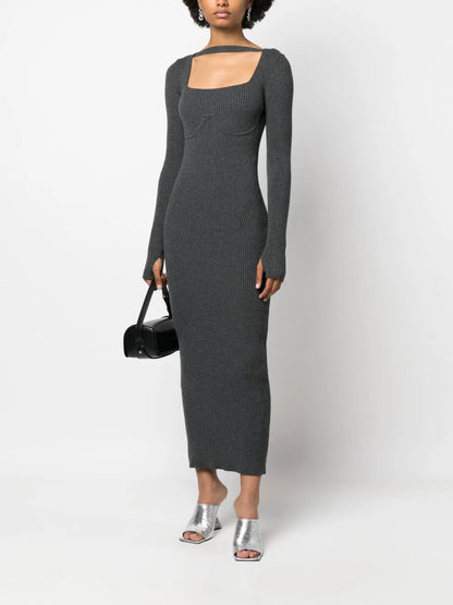 Long-Sleeve Knitted Dress