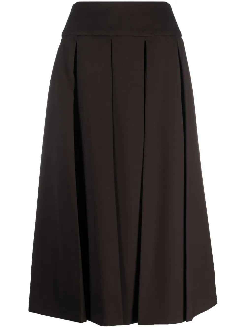 Pleated Virgin-Wool Midi Skirt