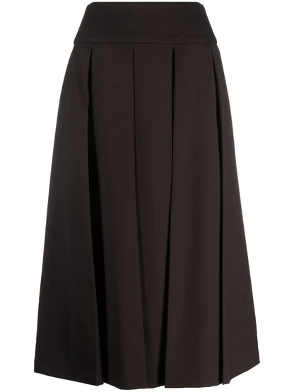 Pleated Virgin-Wool Midi Skirt