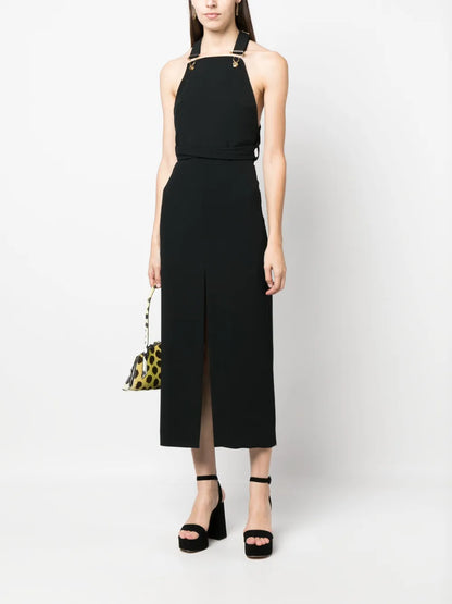 Front-Slit Dungaree Dress