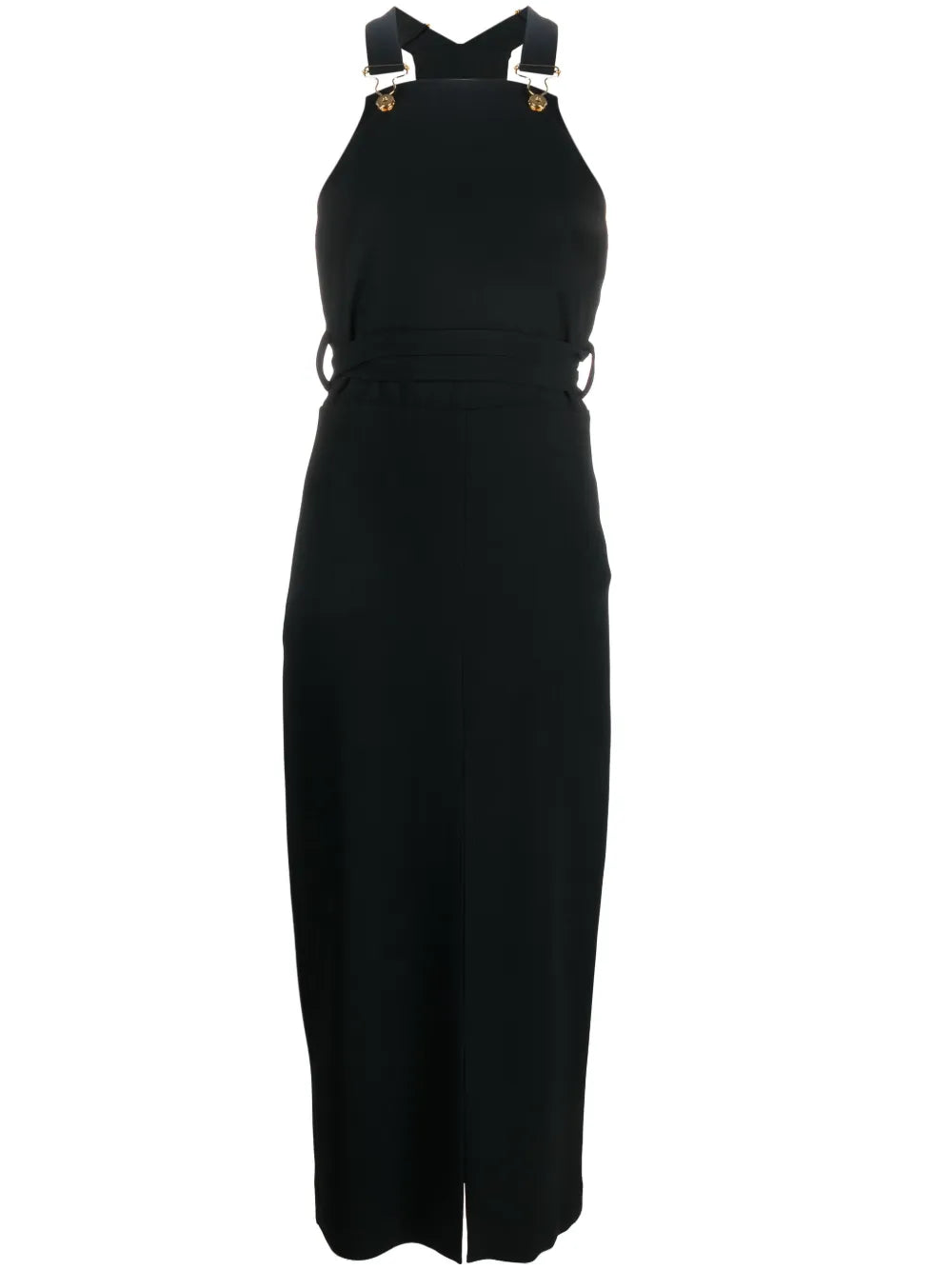 Front-Slit Dungaree Dress
