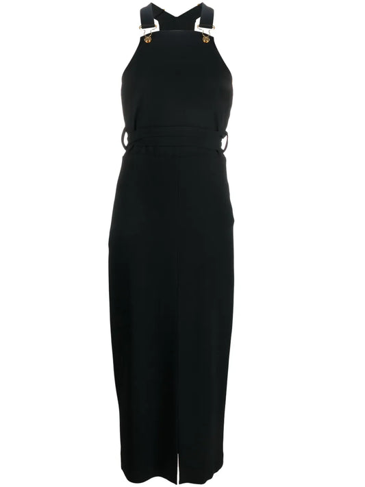 Front-Slit Dungaree Dress