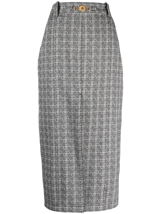 Jp Monogram Slit Midi Skirt