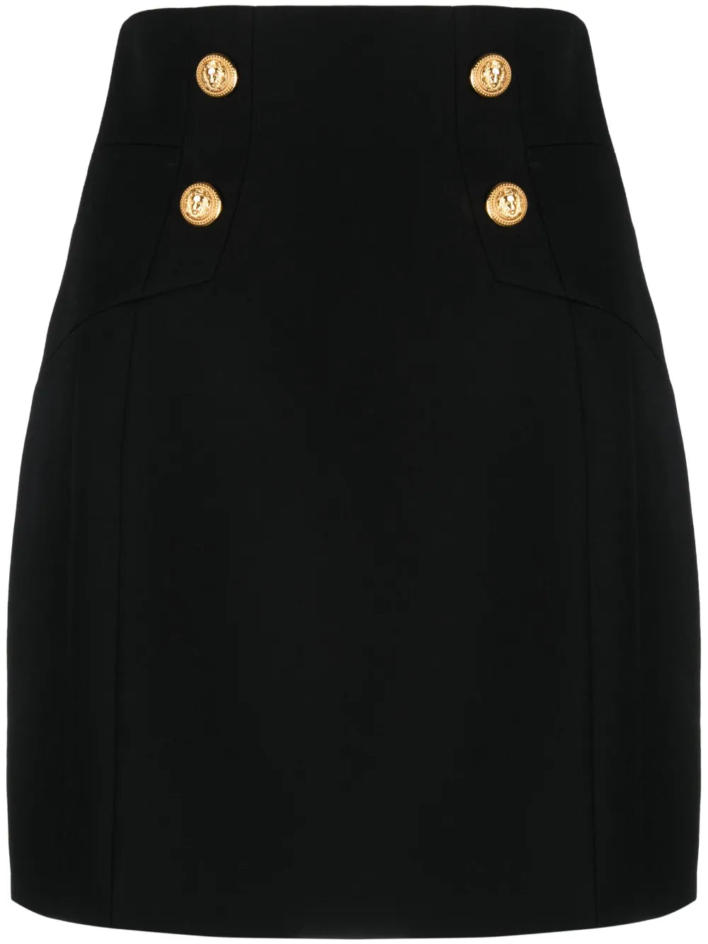 High-Waisted Wool Miniskirt