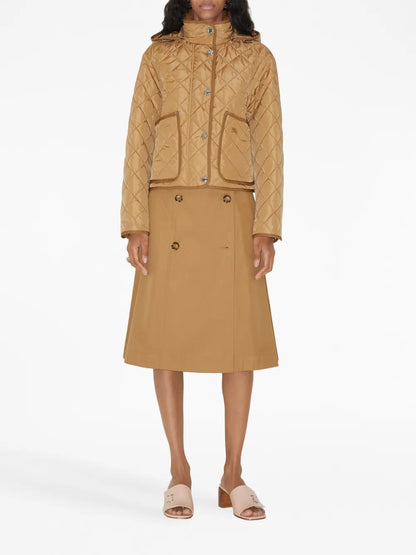 Belted-Waist Flared Skirt