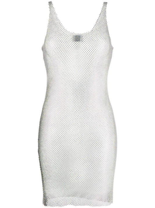 Rhinestone-Embellished Midi Dress