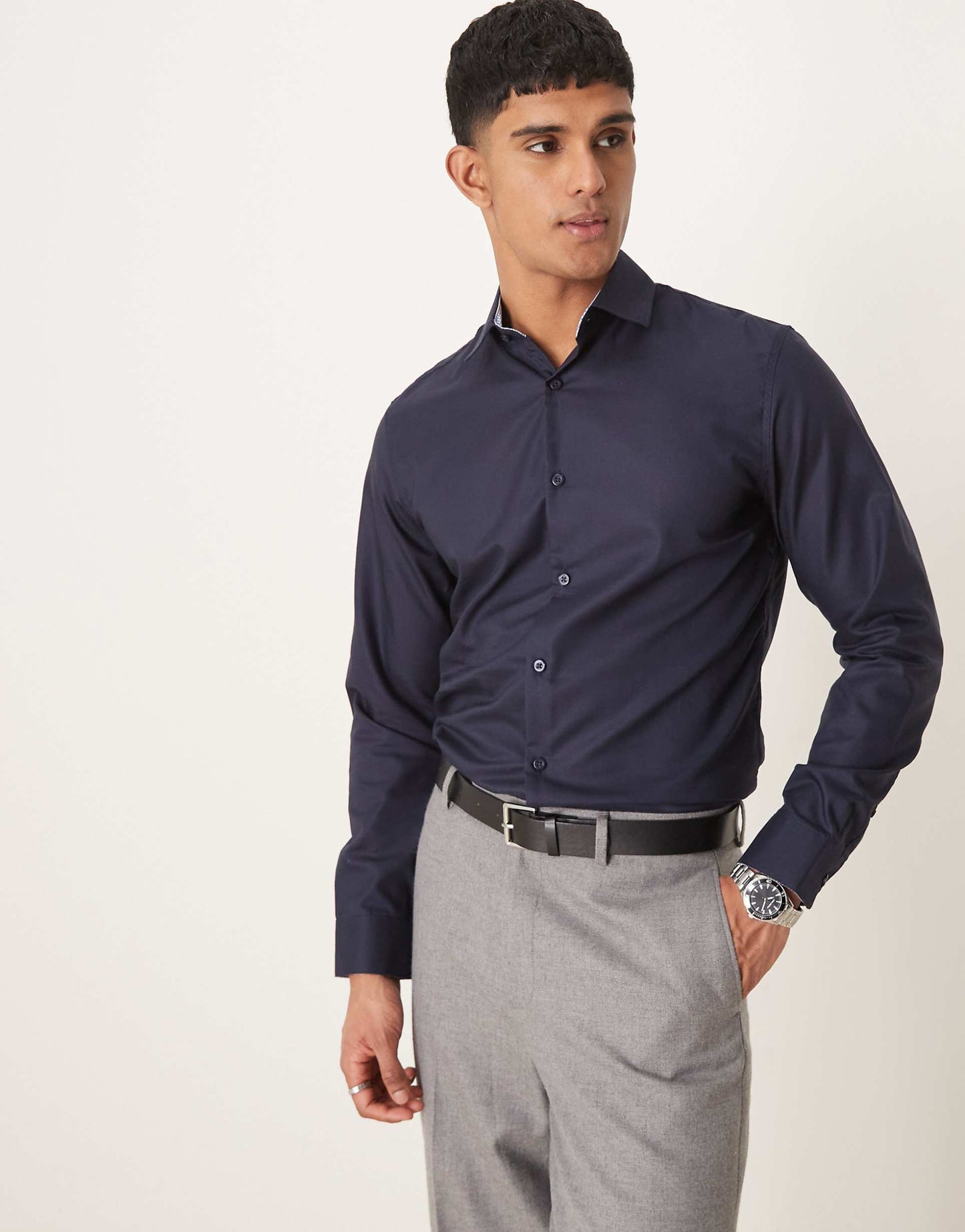 Slim Fit Easy Iron Smart Shirt