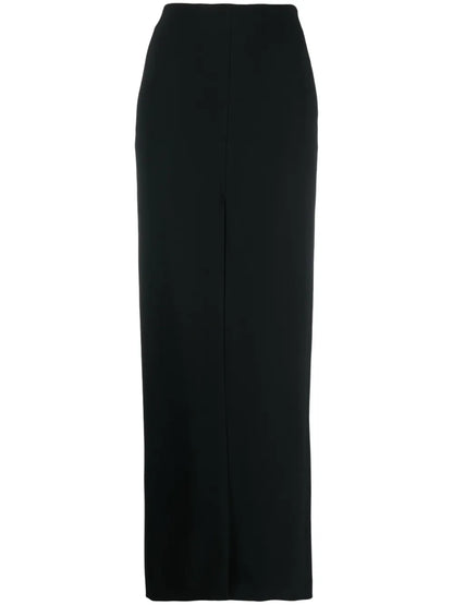 Crepe High-Waisted Maxi Skirt