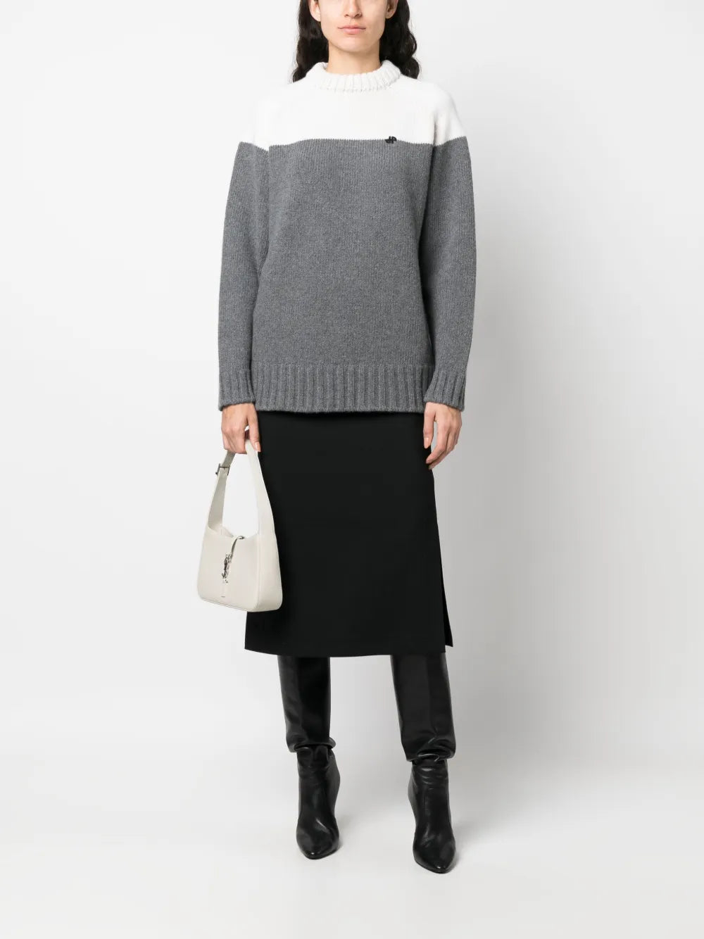 Merino-Blend Colour-Block Jumper