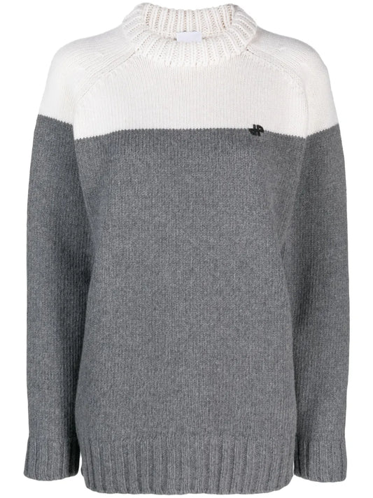 Merino-Blend Colour-Block Jumper