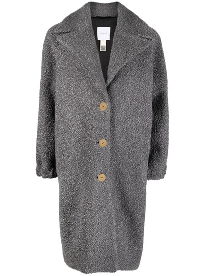Puff-Sleeve Single-Breasted Coat