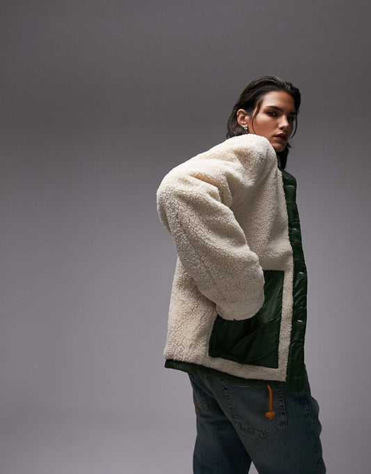 Quilted Liner Jacket With Reversible Borg
