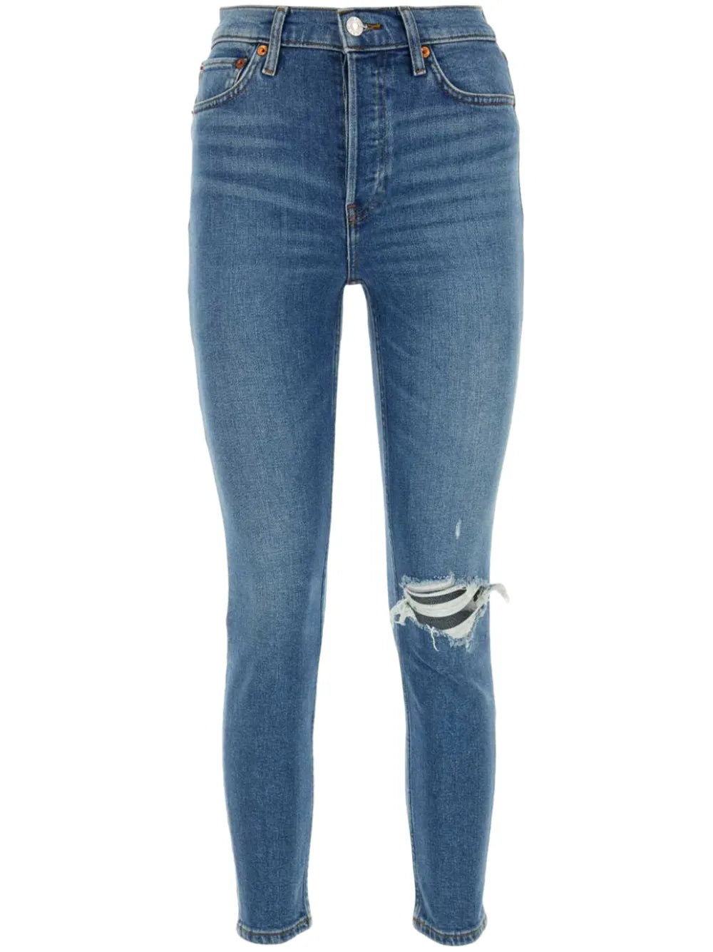 Logo-Patch Ripped Jeans