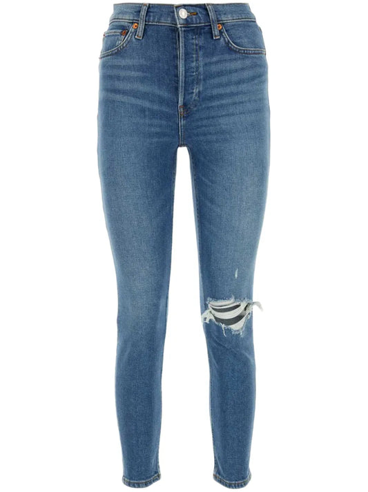 Logo-Patch Ripped Jeans