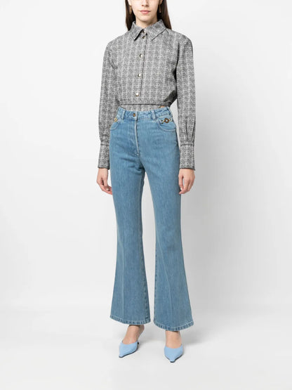 Organic-Denim Flared Jeans