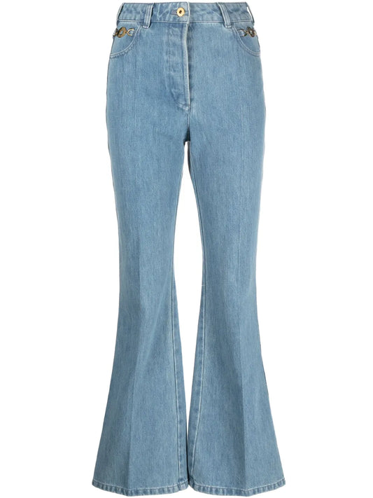 Organic-Denim Flared Jeans
