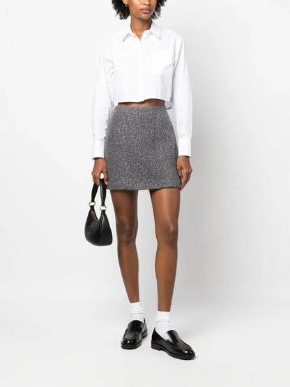 Textured-Knit Mini Skirt
