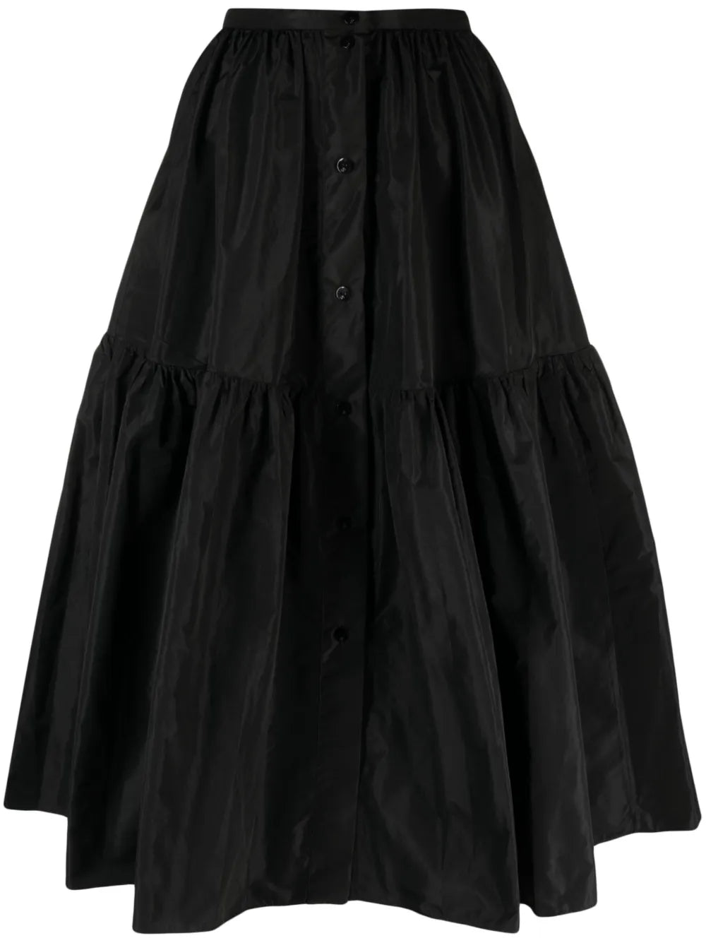 Button-Up Tiered Midi Skirt