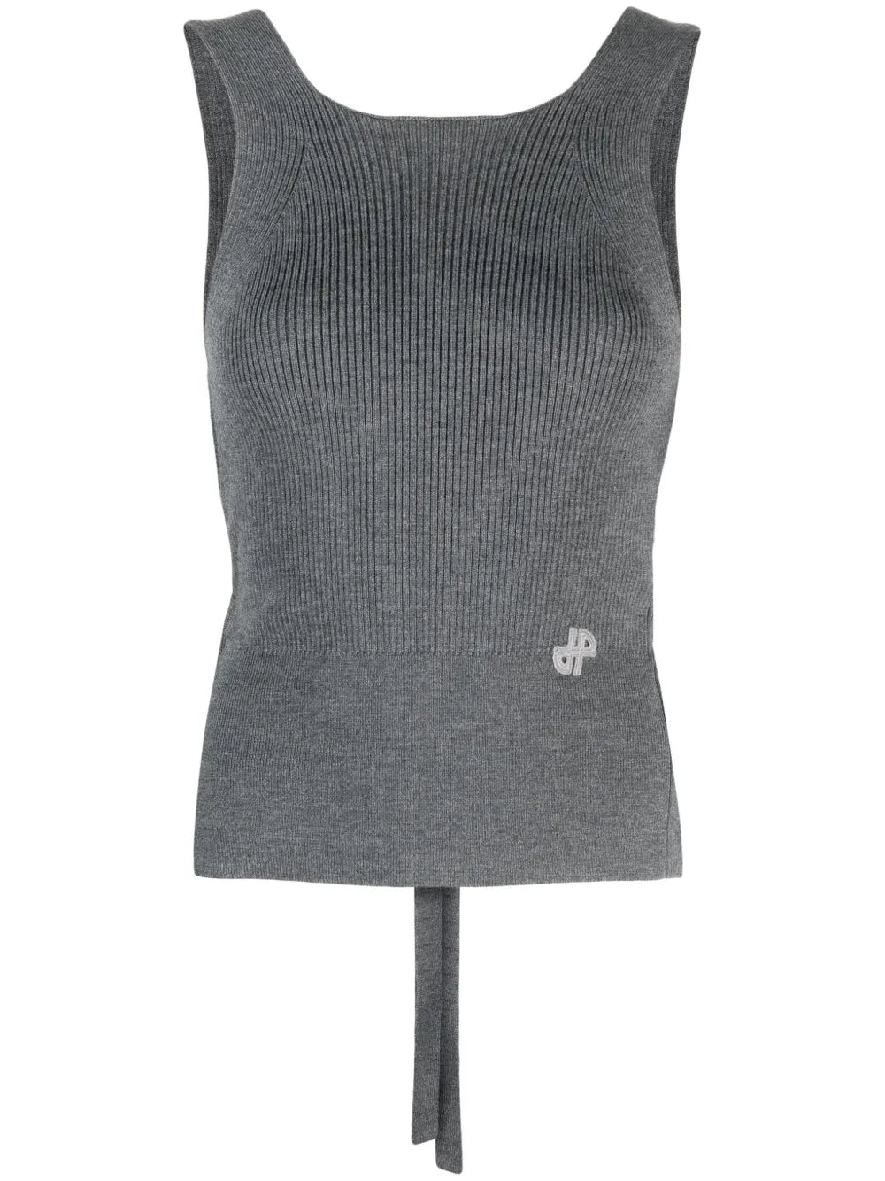 Ribbed-Knit Wrap Top