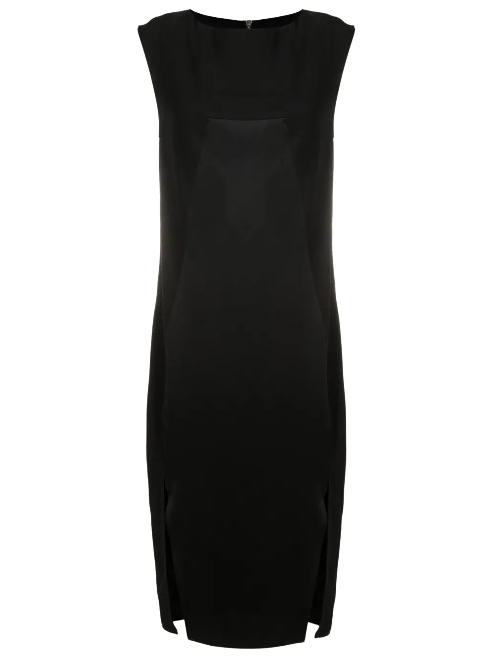 Satin-Detail Sleeveless Dress