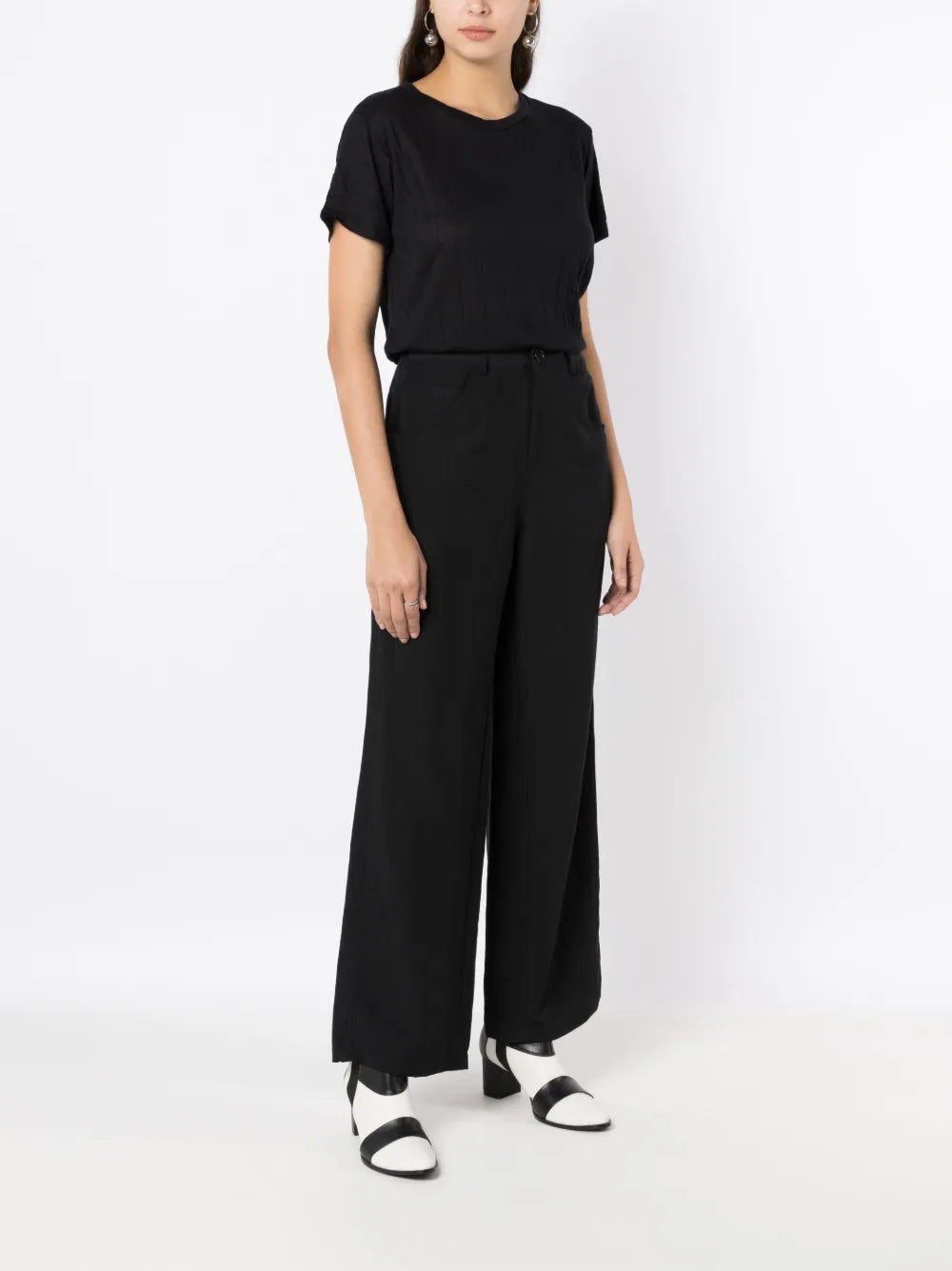 Flared Wide-Leg Trousers