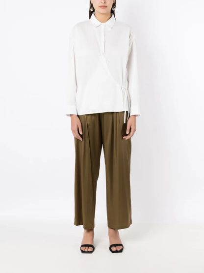 Straight-Leg Silk Trousers