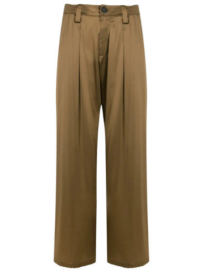 Straight-Leg Silk Trousers