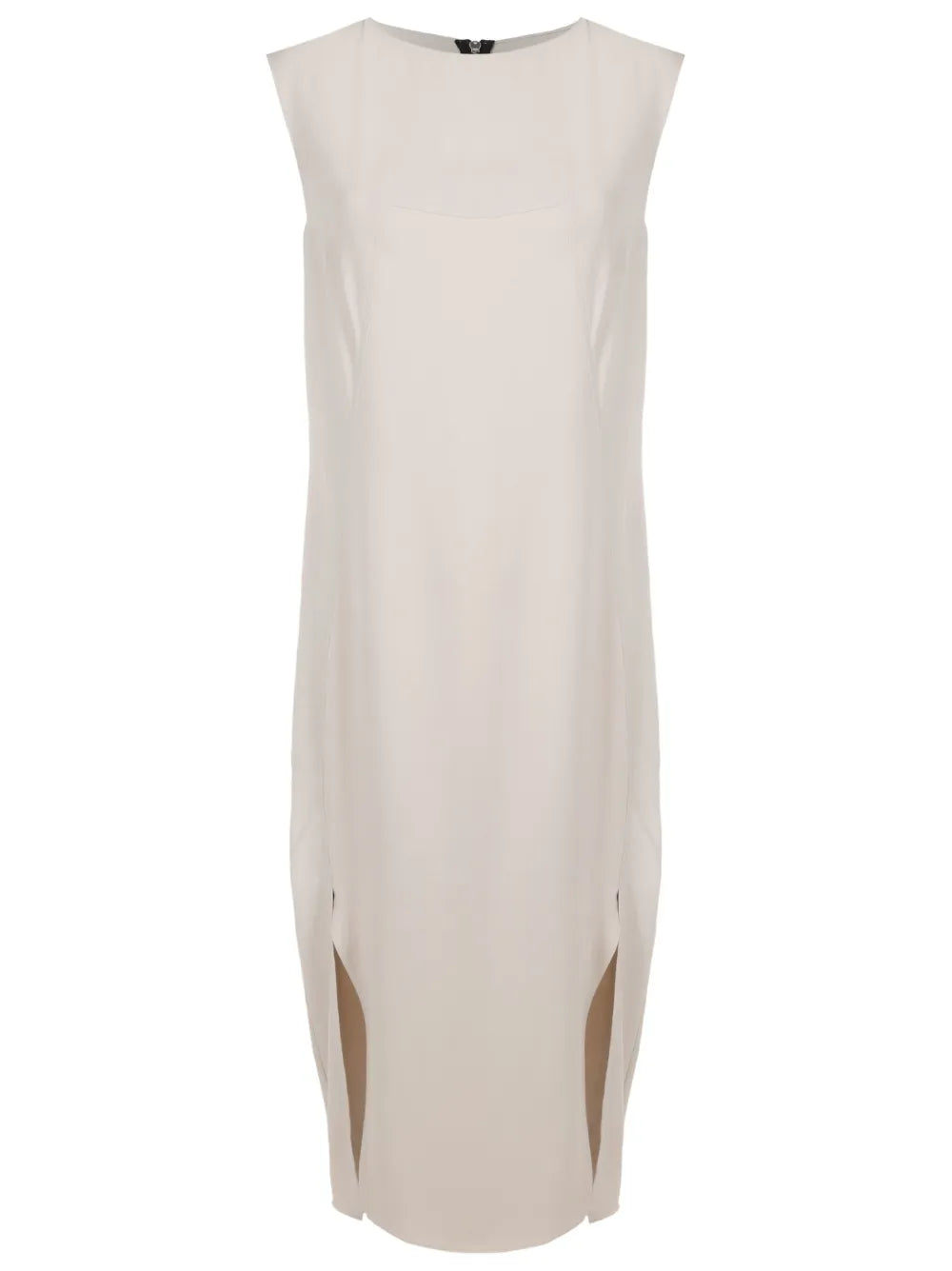 Satin-Detail Sleeveless Dress