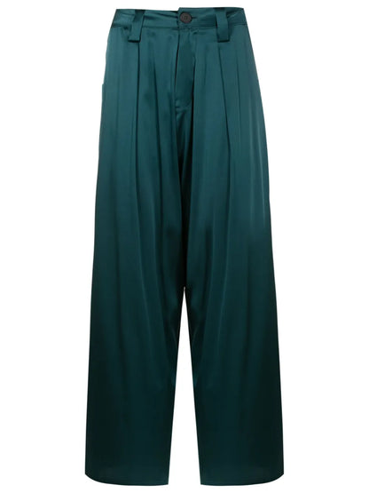 Straight-Leg Silk Trousers