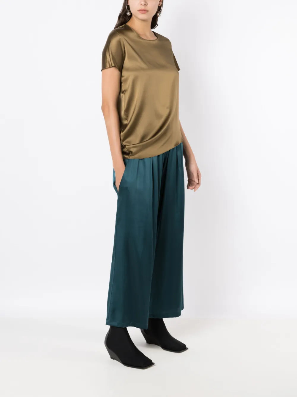 Straight-Leg Silk Trousers