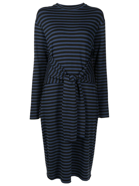 Horizontal-Stripe Midi Dress