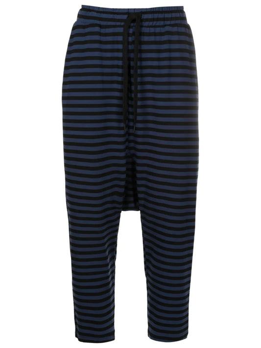 Striped Drop-Crotch Trousers