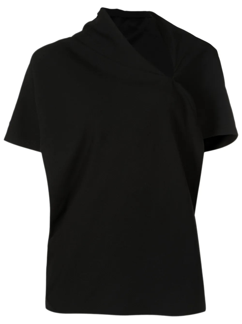 Asymmetric-Neck Draped Top