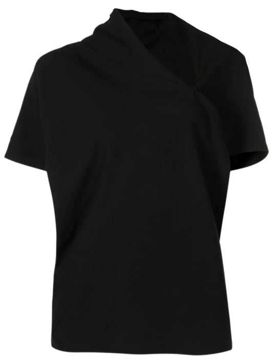 Asymmetric-Neck Draped Top