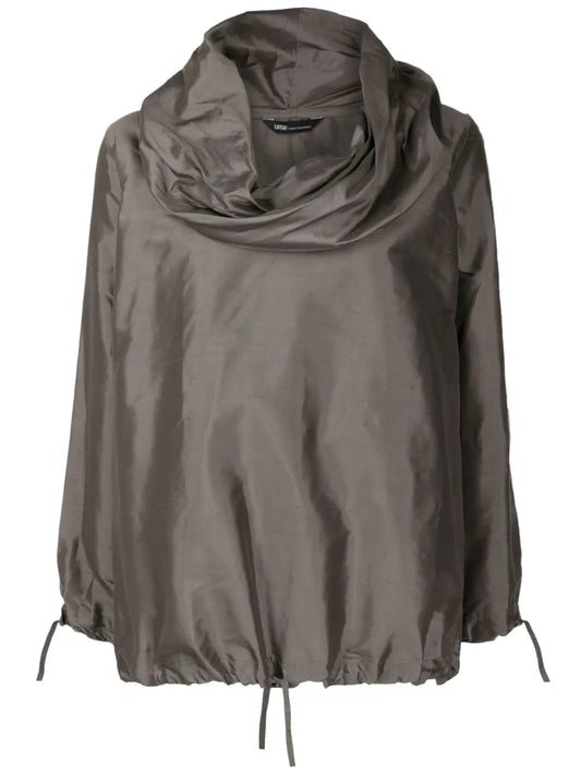 Cowl-Neck Silk Blouse