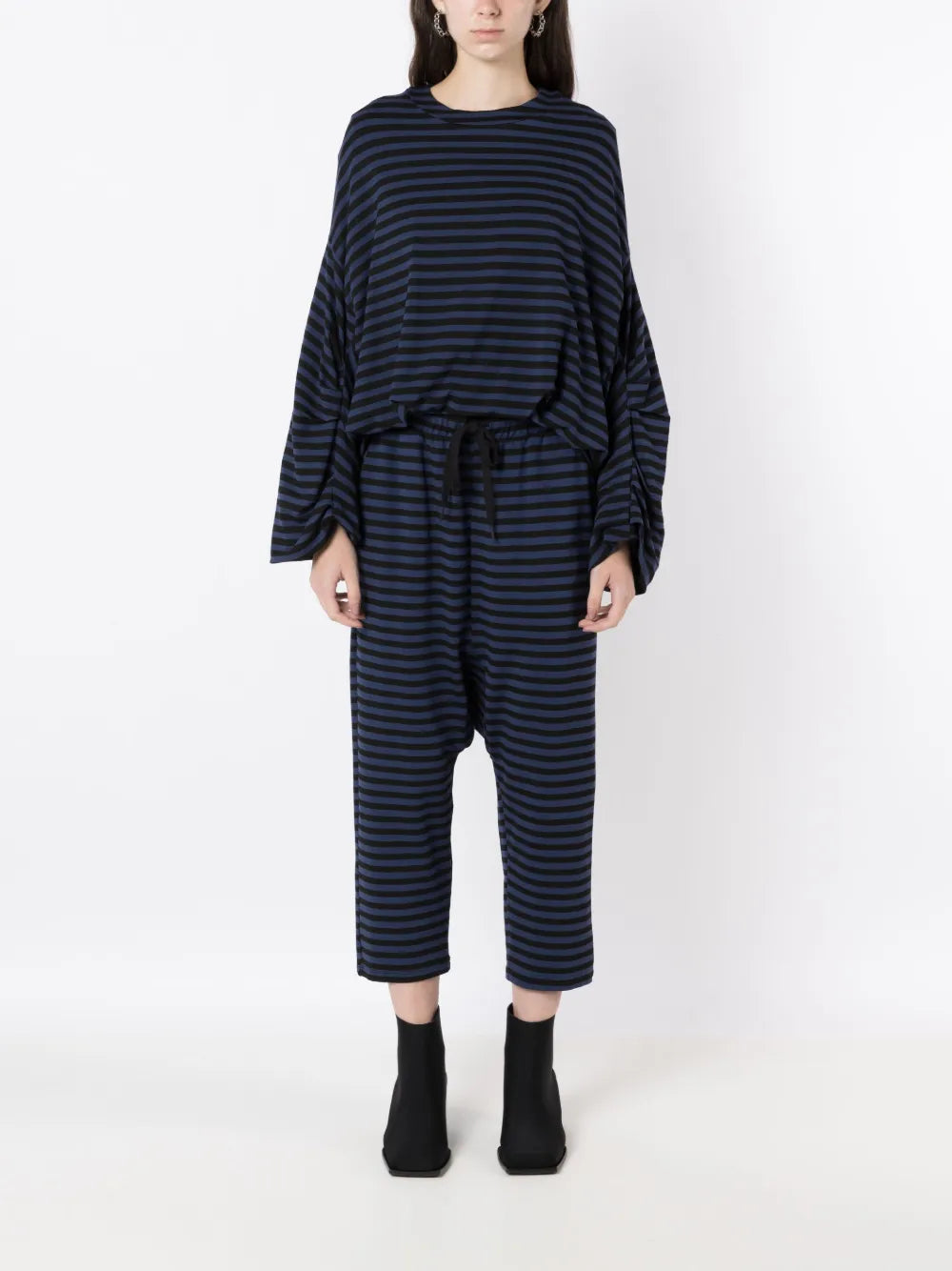 Horizontal-Stripe Long-Sleeve Top