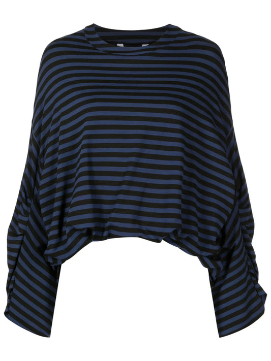 Horizontal-Stripe Long-Sleeve Top