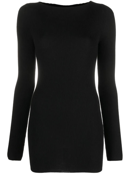 Cut Out-Detail Wool Top