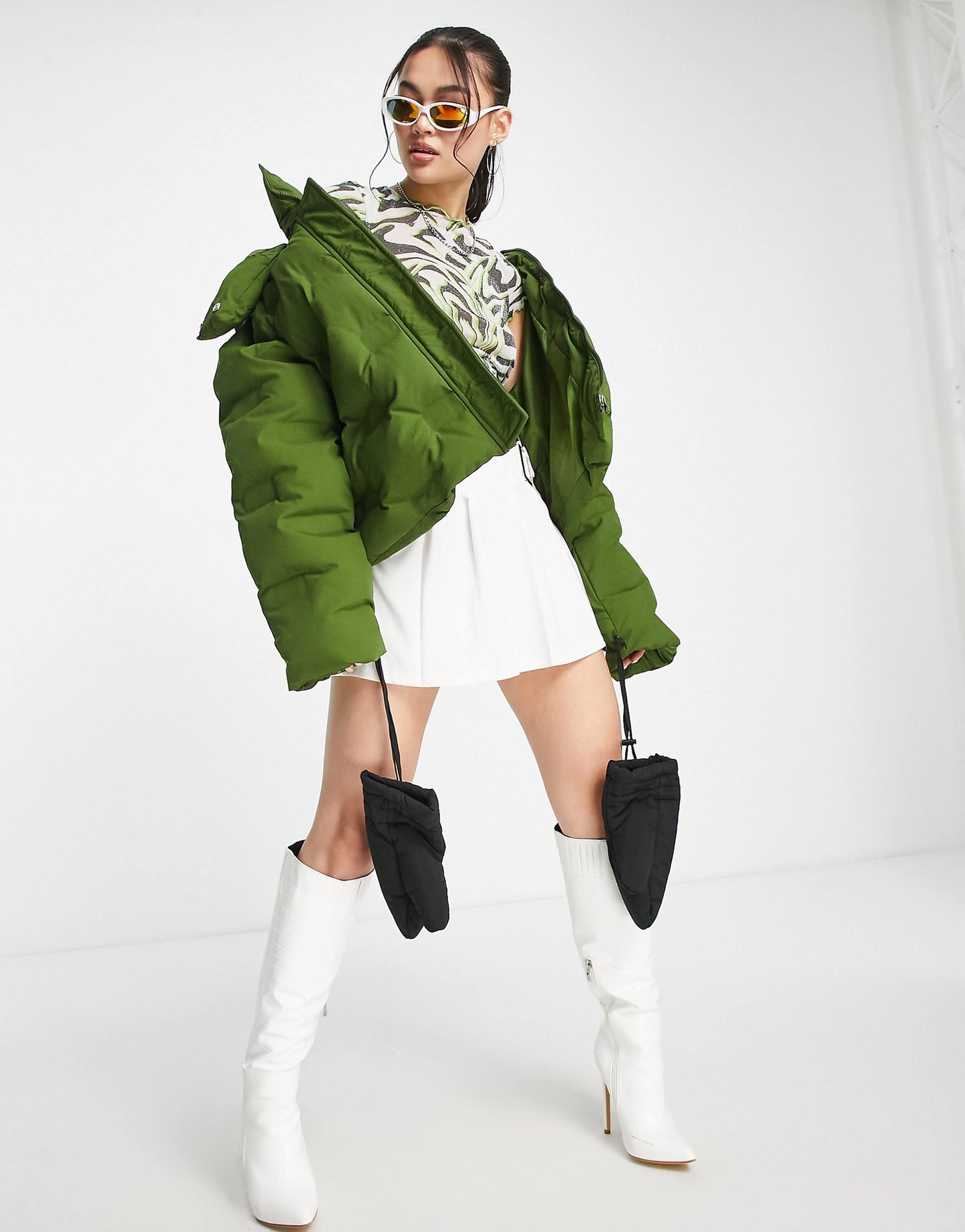 Puffer Coat With Mittens