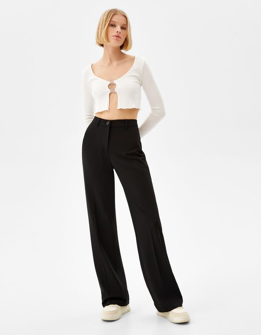 Wide Leg Slouchy Dad Tailored Trousers