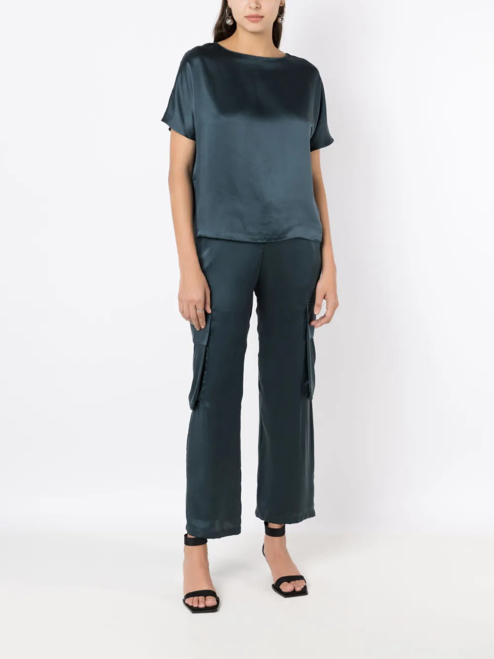 Straight-Leg Silk Cargo Trousers