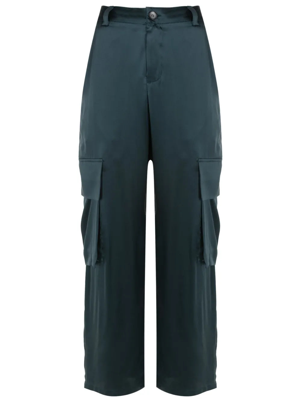 Straight-Leg Silk Cargo Trousers
