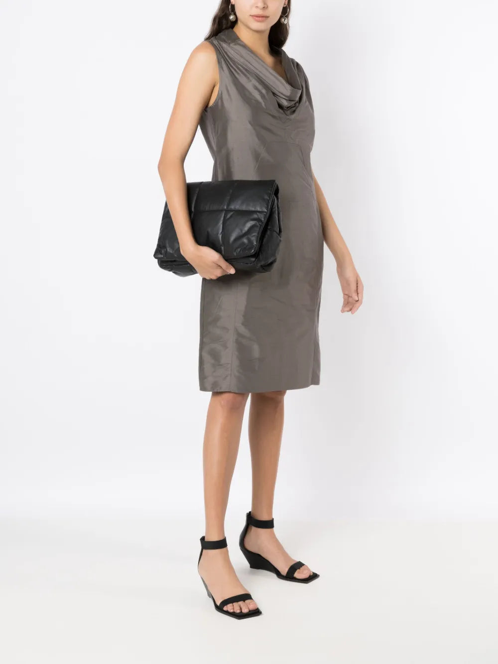 Cowl-Neck Silk Midi Dress