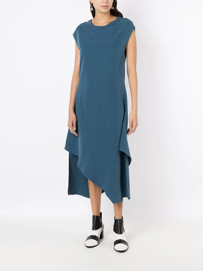 Sleeveless Asymmetric Midi Dress
