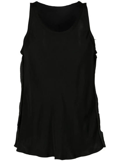 Slide Frayed Crepe Tank Top