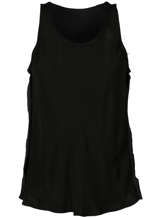 Slide Frayed Crepe Tank Top