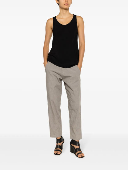 Slide Frayed Crepe Tank Top
