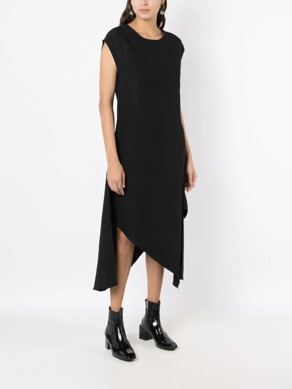 Sleeveless Asymmetric Midi Dress