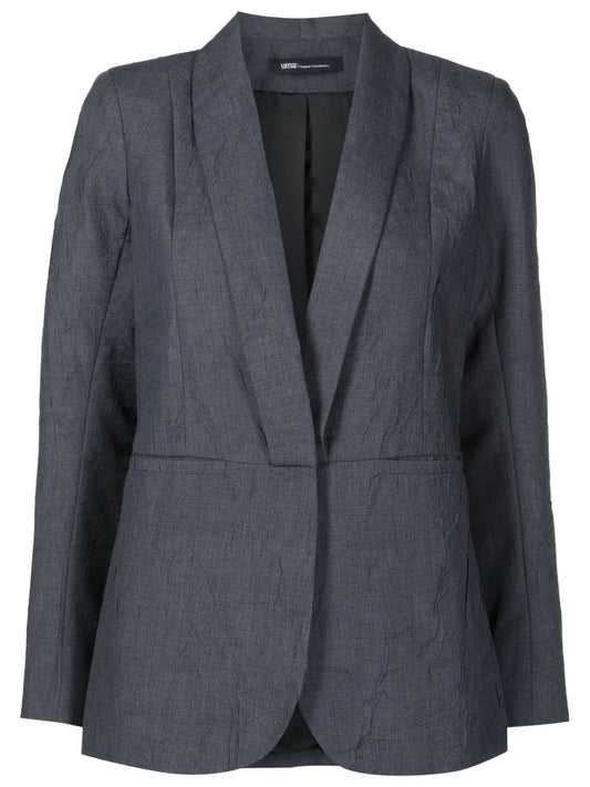 Crinkled Shawl-Lapels Blazer
