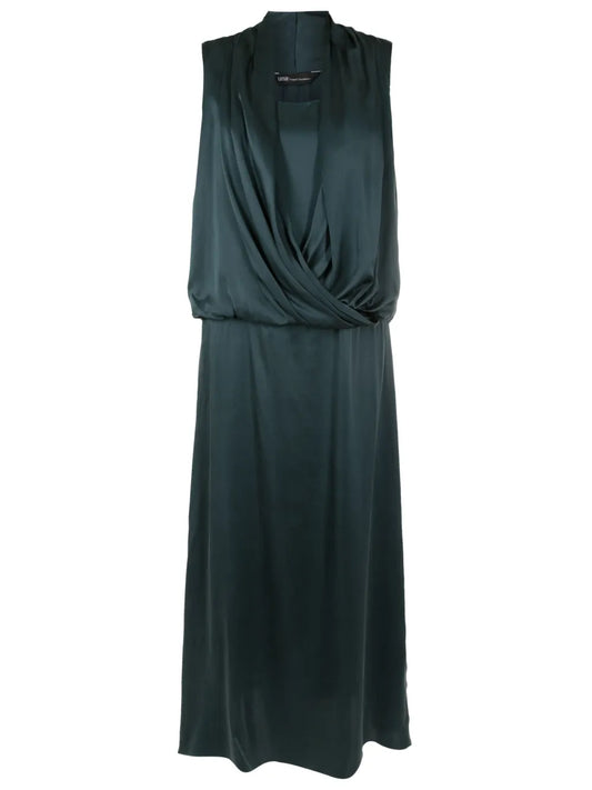 Draped-Detail Silk Dress